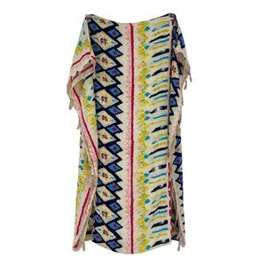 Pretty Persuasions Infinity Loop Scarf Rayon Tassel Hem Printed Boho Geometric